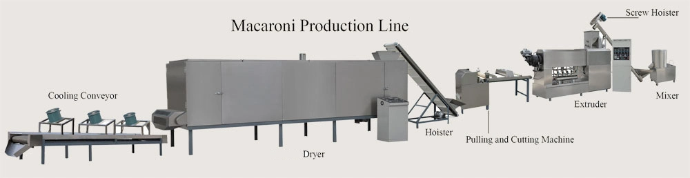 Various Shapes Pasta Extruder Macaroni Production Line