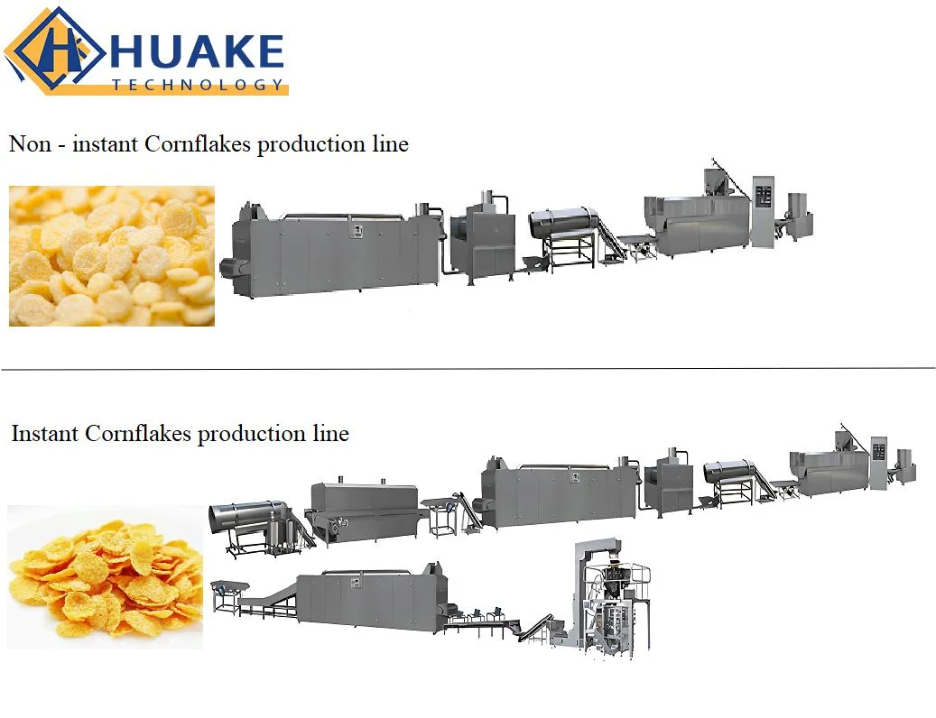 Baked Crispy Corn Flakes Extruder Cereals Extrusion Machine Processing Line