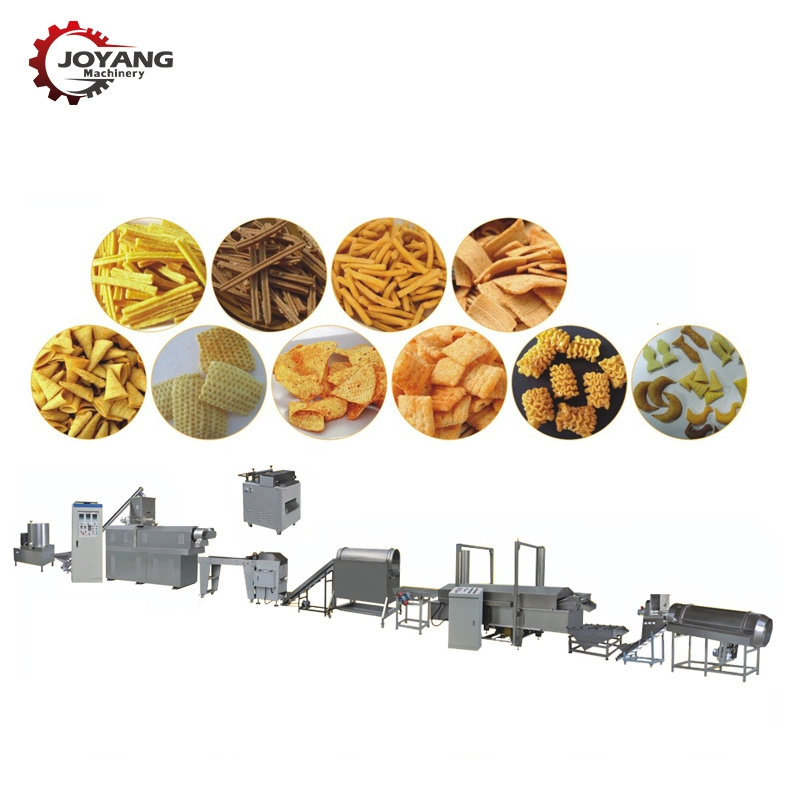 Pasta Tube Crunch Fried Snack Pellet Chips Machine Food Extruder Production Line