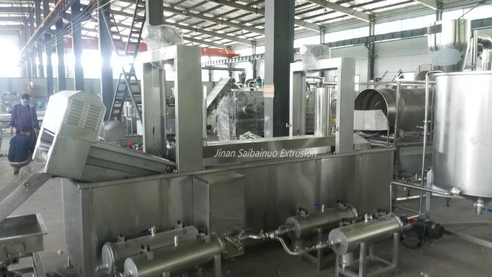 Twin Screw Extruded Fried Snacks Puffed Processing Line Corn Doritos Tortilla Chips Food Making Machine